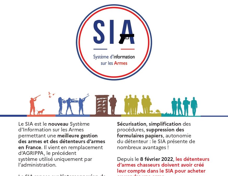 Chasseurs détenteurs d&rsquo;armes : obligation de création d&rsquo;un compte sur le Système d&rsquo;Information sur les Armes (SIA)