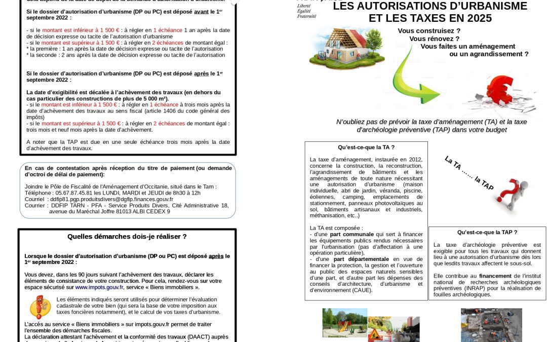 LES AUTORISATIONS D&rsquo;URBANISME ET LES TAXES EN 2025