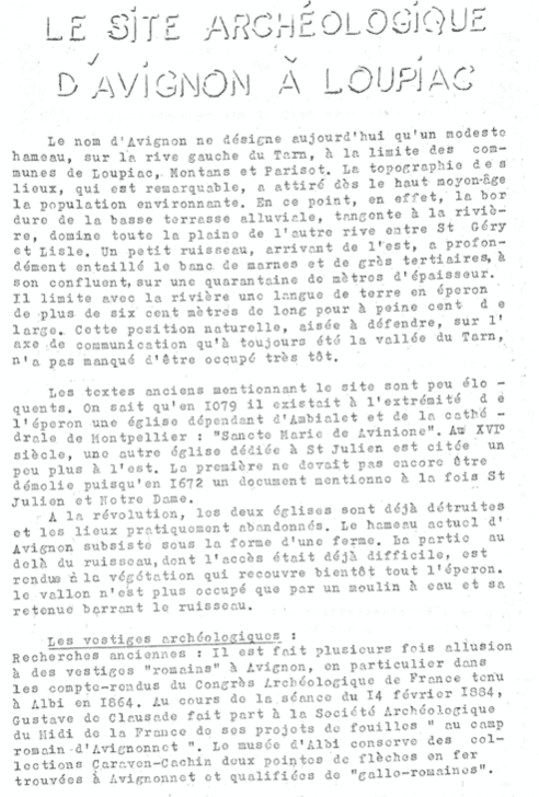 Écho du Pays Rabastinois n°126 : le site archéologique de Montans